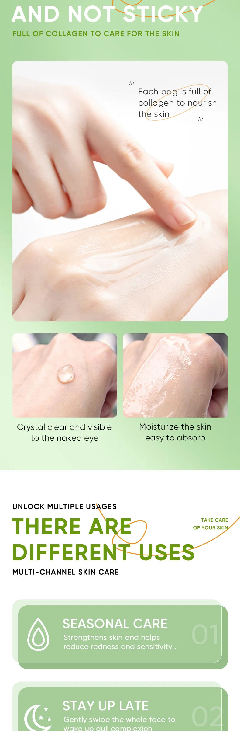 20pcs Aloe Vera Gel Portable Sleeping Mask Soothing & Repairing After Moisturizing Hydrating Shrink Pores Facial Mask Skin Care