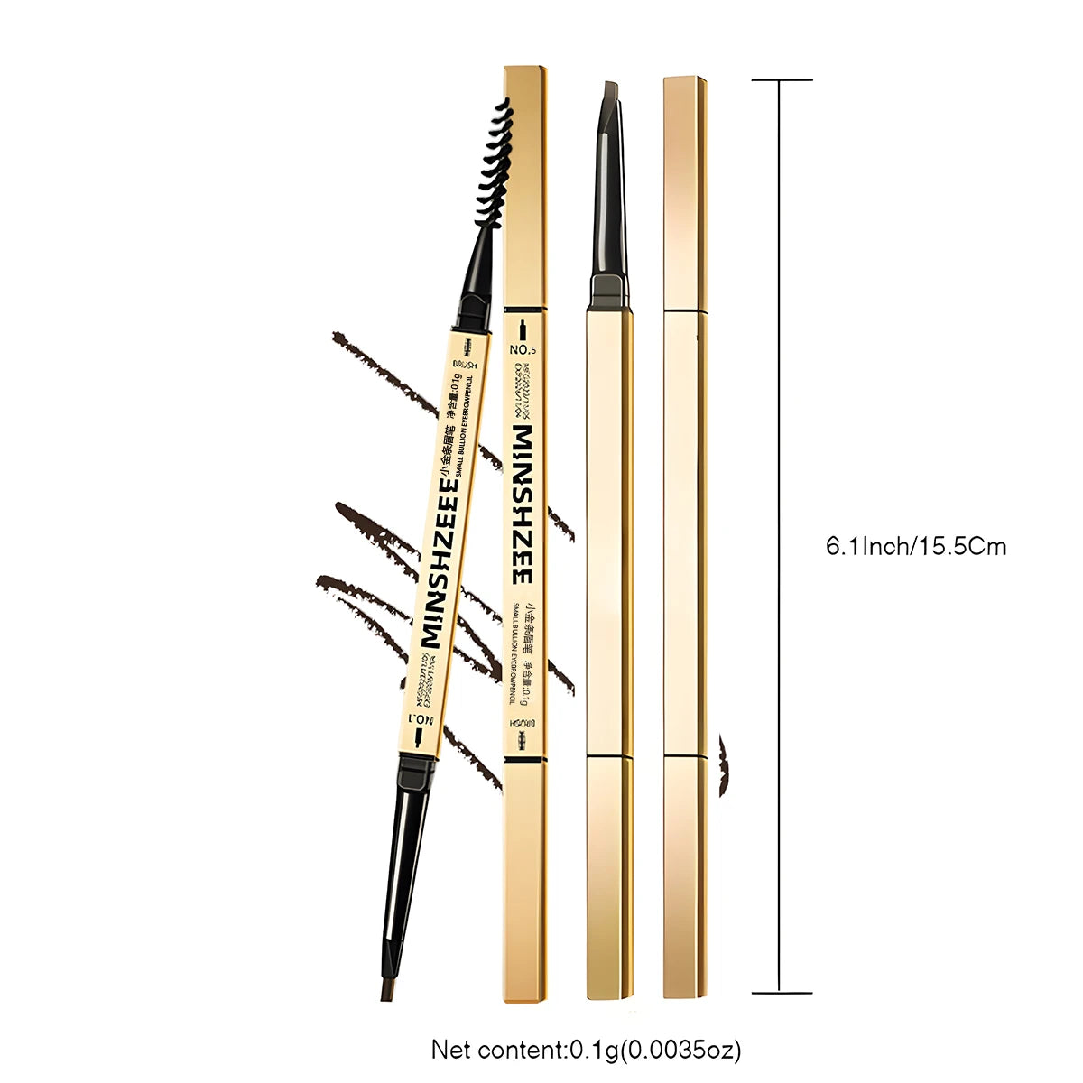 Waterproof Matte Eyebrow Pen Makeup Double Head Lasting Brown Non-Smudged Eye Brow Pencil Tint with Brush Cosmetics