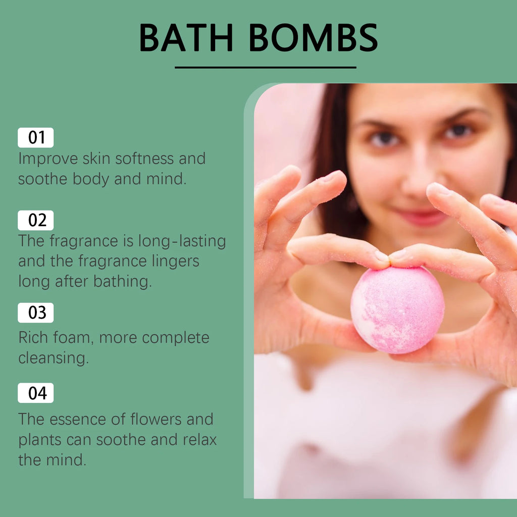 OceAura Christmas Bath Bombs Gift Set Aromatherapy Relax Stress Exfoliating Moisturize Shower Cleaner Handmade Bath Salt Ball