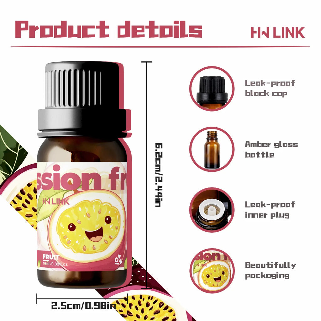 Passion Fruit Essential Oil 10ml Perfumes Women Passion Fruit Fragrance Oils Makeup Aromatherapy,Diffusers,Yoga,Skin Care,Bath